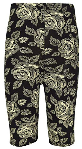 A2Z 4 Kids Kids Girls Gym Dance Knee Length Half Pants - Cycling Shorts Floral Black 11-12