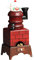Deko-Geschenke-Shop Holz Ofen Räucherhaus Räucherfigur Räuchermann Räucherofen mit Topf 20 cm 40476