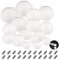 Dazone 24 Stücke weiße Papierlaterne Laterne Deko Feier Lampions Papierlampen mit 24er Mini LED Lichter Hochtzeit Dekoration Papier Laterne