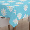 Encasa XO Bedruckte Tischdecke 145x145 cm für 4 Seater Esstisch, 100% Baumwolle, maschinenwaschbar, strapazierfähig, rechteckig, für Zuhause, Restaurant, Bankett - Daisy Blue