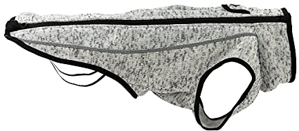 JEGGO Update, Funktionelle Polarfleece-Jacke für Hunde, mit durchlaufendem Reißverschluss für leichtes An- und Ausziehen, Winddicht und atmungsaktiv (Hellgrau, 70 cm)