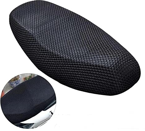Motorrad Kissen Mesh Sitzbezug, Universal Motorrad Anti-Rutsch Wasserdicht Sitzkissen 3D Mesh Atmungsaktiv Sitzbank Protector Wärmeisolierende Motorrad Sitzbezüge Offroad Motorradkissenbezug Schwarz