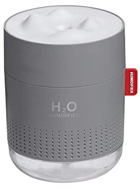 IMIKOKO Humidifiers, 500ML Humidifier Grey for Bedroom with 10~16 Working Hours, with Night Light, for Baby Bedroom Office