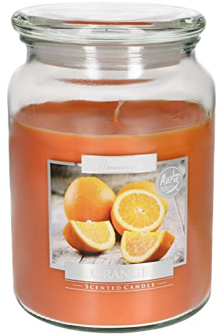 KOTARBAU® Duftkerze Duft Groß im Glas mit Deckel Orange Geschenkidee Aromatherapie Dekorations-Kerzen Brenndauer bis zu 100 Stunden