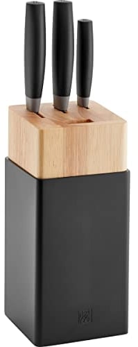 ZWILLING Bloc à couteaux Now S, 4 pièces, 3 couteaux, acier inoxydable spécial, poignée en plastique, noir [fabriqué en Allemagne]