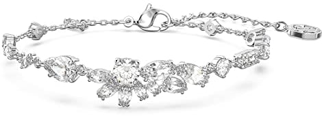 Swarovski Gema Armband, Verschiedene Schliffe, Blume, Weiß, Rhodiniert