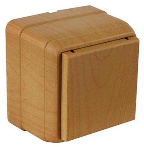 Bron Steckdose mit Klappdeckel Aufputz IP20 in Eiche Holz Optik – Hochwertige Deckel Steckdose für den Innenbereich – Stilvolle Elektroinstallation mit einfacher Montage