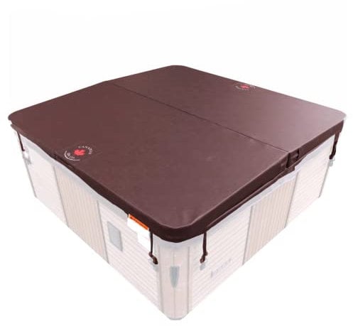 CANADIAN SPA CO. Isolierabdeckung Deluxe, 198 x 198 cm, Braun, 10 cm dick, Poolabdeckung eckig, Abdeckung für Whirlpool wasserdicht und UV-beständig, Whirlpool Zubehör