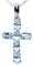 Jete Blauer Topas, Stechpalmen-Kreuz-Anhänger mit 925er Sterlingsilber, massives Silber, 6 x 4 mm, natürlicher Edelstein, Charm-Medaillas, für Damen und Mädchen, Edelstein, Topas