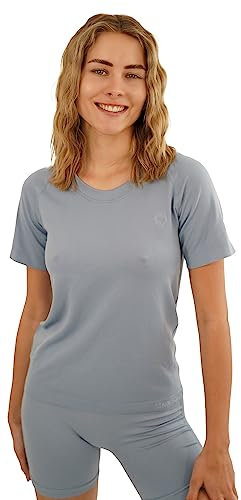 STARK SOUL Sport Shirt Damen Kurzarm Seamless - Racer - Laufshirt, Sky Blue, Größe: XS/S
