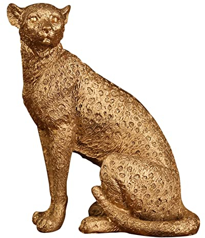 Leisurealeaneag Retro Gepard Statue Figur Leopard Skulptur Home Office Decor Ornamente Sitzender Leopard