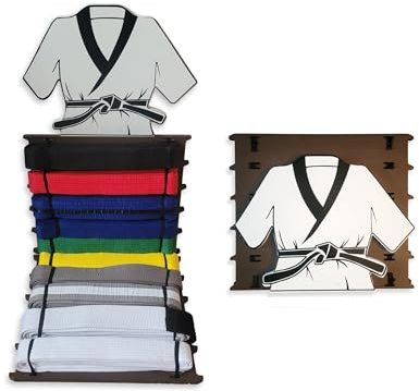 Generic Karategürtel aus Holz, 10 Gürtel, Taekwondo-Gürteldisplay, Taekwondo-Geschenke, Kampfsport-Gürtel-Display, Karate-Geschenke, Karate-Gürtelhalter