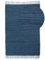 carpetfine Flickenteppich Kelim Chindi Uni Blau 190x290 cm, handgewebt | Fleckerlteppich aus Baumwolle für Wohnzimmermit Fransen