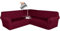ZRCYXDW Wasserdicht ecksofa überzug, 3 Stück Sofabezug L Form 7 Sitzer Stretch L Form Sofahusse Schutz waschbar für Wohnzimmer-Weinrot-7 Sitzer