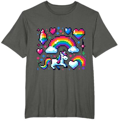 Pixel Einhorn Regenbogen Lesben Gay CSD Pride Party Wear LGBT T-Shirt