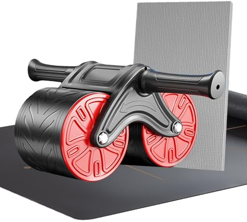 Foway Abdominal Roller Wheel,Automatisches Rückprall-Bauchrad, Ab Workout Roller Automatisches Rückprallrad, Home Gym Fitness Roller für Rumpftraining und Bauchkrafttraining – für Männer und Frauen