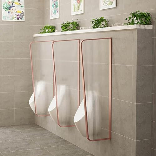 KK-GGL 120 Cm Erweiterte Öffentliche Toilettenpartition, Wand-Urinal-Privatsphäre Für Männer, Gute Wasserfestigkeit, Durchscheinende Trennwand Für Glasgremien, Für Bar/Hotel,Rose gold 2pcs