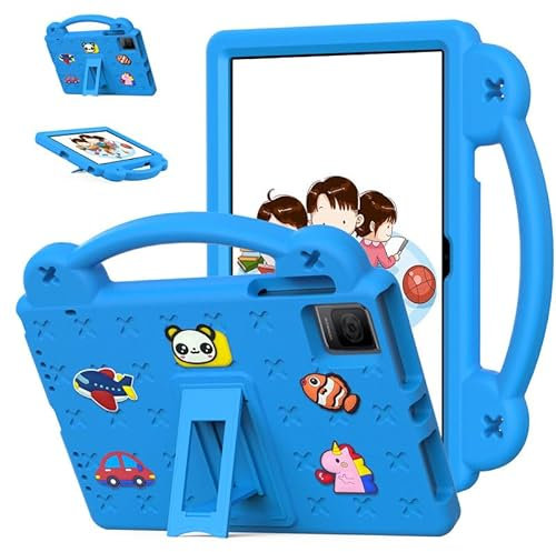 Funda para TCL Tab 10 Gen 2 de 10.36 pulgadas (2023) apta para niños, asa con soporte, dibujos animados lindos, funda ligera de espuma EVA a prueba de golpes, azul