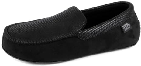 Isotoner Mens Square Patterned Smart Moccasin Slipper