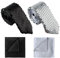 TUONYIS 4 Stück Glitzer Krawatten und Einstecktuch Set Pailletten Spangles Krawatte, Glitzer Outfit Hemd Sakko Accessoires, Unisex, Hochzeit Festival Disco Party Fasching,Halloween (Schwarz, Silber)