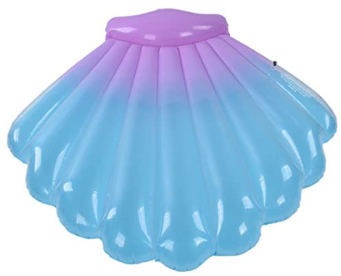 Strandschwimmer, Aufblasbare Poolschwimmer Meerjungfrau-Poolspielzeug mit Leichtem Aufblasbarem PVC-Schwimmbett, Muschelförmiges Poolschwimmbett, Tragbares Wasserschwimmbett für