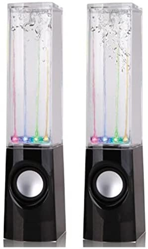 DUANxiaoyanK Enceinte, haut-parleur à eau dansante LED, haut-parleurs stéréo colorés de style fontaine lumineuse, pour téléphone (noir)