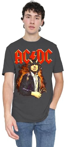 ACDC Fire and Horns Unisex T Shirt, Black, X-Large