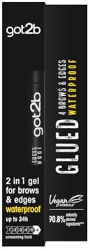 Got2b glued for Brows & Edges eyebrow gel, vegan waterproof eyebrow gel, fast drying with no residue or stickiness 16ml