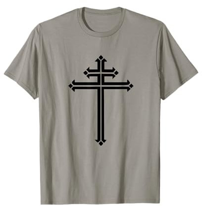 Elegantes orthodoxes Lothringen christliches Kreuz Symbol in Schwarz T-Shirt