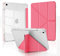 MuyDoux Custodia Origami per iPad 10a generazione 11 2022/iPad 11 A16 2025 11 pollici con portamatite, 5 angoli di visione regolabili, cover posteriore trasparente trasparente antiurto, rosso