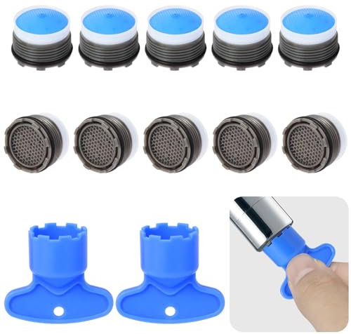 XULIERUX Set da 10 Aeratore Rubinetto, Regolatore di Ugello M18,5, Filtro per Rubinetto in Plastica, Filtro per Acqua del Rubinetto, con Chiave Regolabile, per Bagno, Cucina