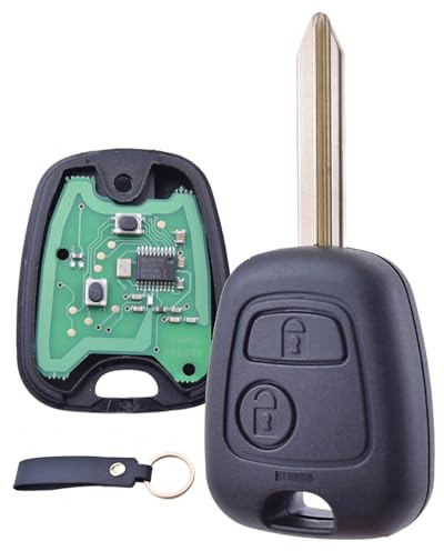 ANGOFIZ Llave en Blanco ID46 Electrónica Programable Compatible con Citroen Berlingo Picasso Saxo Xsara Peugeot Partner Expert + Hoja en Blanco SX9 Atornillada Mando a Distancia Testado