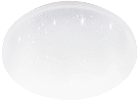 EGLO LED Deckenlampe Pogliola Deckenleuchte mit | Kristall-Effekt und Dip Switch, Lampe Decke Küche, Metall und Kunststoff in Weiß, warmweiß, neutralweiß, kaltweiß, Ø 31 cm