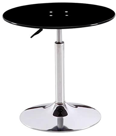 Table basse ronde en verre trempé réglable en hauteur pour balcon ou salon - relevable petit format