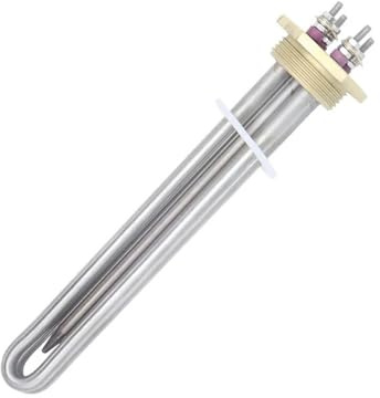 DN32 Copper Flange Water Heater Camper 300w 600w DC Solar Water Heater with Thermostat Tube 12v Heating Element(Heater Only,12v 600w BSP)