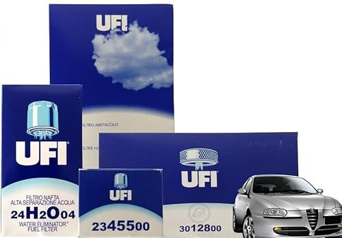 4 FILTRI KIT TAGLIANDO UFI ALFA 147 1,9 JTD - JTDM 8 / 16V 115 120 140 150CV