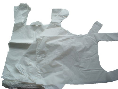 1000 x Strong 11x17x21 White Plastic Vest Carrier Bags, 18mu