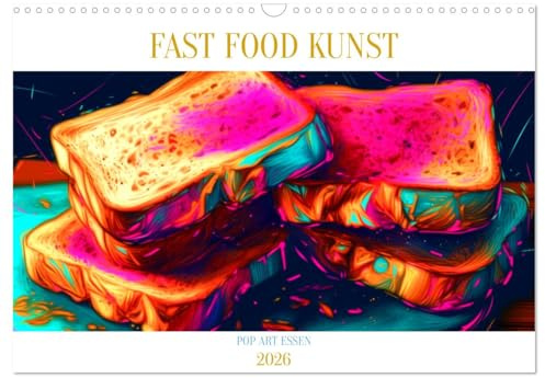 FAST FOOD KUNST (Wandkalender 2026 DIN A3 quer), CALVENDO Monatskalender: Kunstvoll schnelles Essen (CALVENDO Lifestyle)