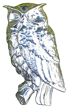 Brosche Eule, Eule Brosche, Eule Schmuck, Eule, Handgegossen, von William Sturt, aus Deutse Zinn