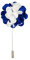 Broche pour homme - Bleu roi et blanc - Motif bouquet de fleurs - Pour manteau, costume, cadeau de mariage, fête, col de chemise, Tissu