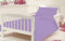 EGYPTO 3Pcs Cot Bed Duvet Cover Set 100% Egyptian Cotton | Include 1 x Duvet Cover, 1x Fitted Sheet and 1x Pillowcase | 200 Thread Count Toddler Cot Bedding, Kids Quilt Comforter Cover(Lilac)