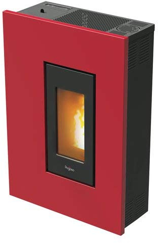 Pegaso Modell Madison Pelletofen, belüftet, 4,9 kW, Rot