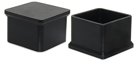 Flyshop Lot de 4 Capuchons de Protection de Sol pour Pieds de Table et Pieds en Silicone, épais, 5,0 x 5,0 cm (2-inch x 2-inch), Noir, carrés