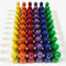 Spielfiguren aus Holz für Brettspiele, Bunte Mischung, besondere Farben, Halmakegel Gr. 12/24 mm, 60 Stück (6x10) (FARBENFROH: Gelb, Orange, Dunkelrot, Blaulila, Dunkelblau. Hellgrün)