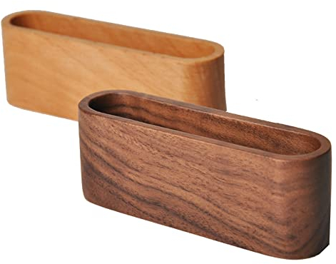 Srup 2 Stück Kreative hölzerne Visitenkartenhalter, Klassischer Visitenkartenhalter aus Holz, Visitenkartenhalter aus Holz, Visitenkartenhalter aus Holz Büro, Visitenkarten Aufbewahrungsbox Holz
