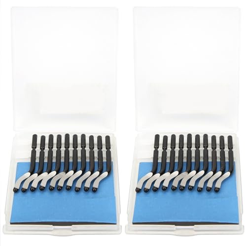 Hilitand 20 Stück BS1010 Entgratklingen, HSS-Rotationsentgratklingen-Set ohne Griff für Messing, Eisen, Kupfer, PVC, Kunststoff, Aluminium, Stahl, 3D-Druckkunststoffe
