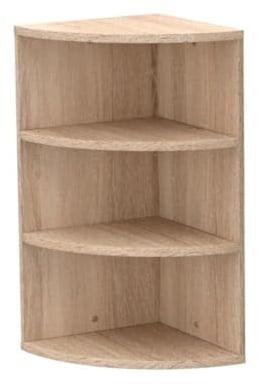 Eckregal Corner 60 Natur, Bücherregal 3 Fächer, Eckregal stehend, aus Holz 30x30x60 cm schmal, Holzregal