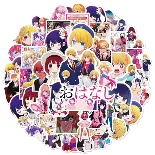 Oshi no Ko Aufkleber Set 50 Stück Japanische Anime Beliebte Klassische Graffiti Stickers für DIY Laptop Skateboard Auto Fahrrad Gepäck