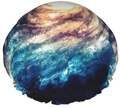 Bonnet de douche universel Voie lactée galaxie pour femmes, bonnet de douche réutilisable, bonnet de bain imperméable pour cheveux longs pour femmes