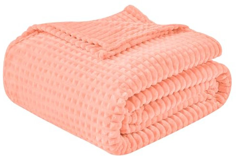 EMME Kuscheldecke Flauschige - 3D-Touch-Erlebnis 200x230cm Fleecedecke, Tagesdecke, Weiche Warme Wolldecke Überwurfdecke, Couchdecke, Decke für Sofa, Wohndecke, Rosa